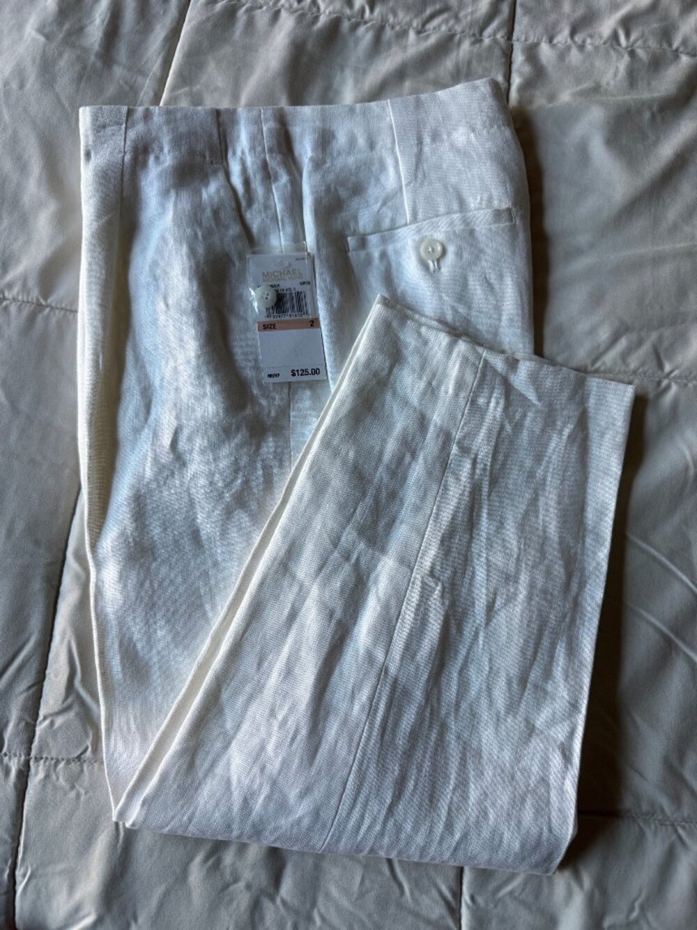 MICHAEL Michael Kors Women's Cropped Linen Pants - White - Size 2